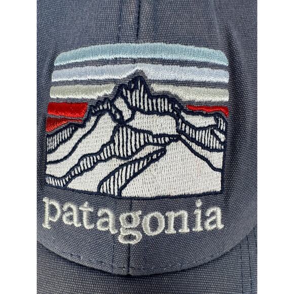Patagonia Snapback Blue Gray Ball Cap One Size Adjustable Embroidered Mesh Back - Picture 5 of 6